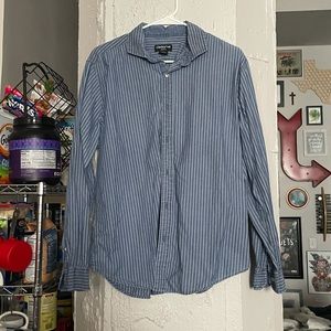 LAST CHANCE: Blue pin striped button up